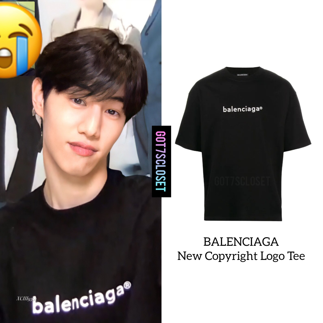 GOT7's fashion (fan account) on X: [190904] Mark wearing • BALENCIAGA -  Logo Printed Short Sleeved T-shirt. It's available for $350 USD. • LOUIS  VUITTON - Soft Trunk Messenger PM. It's available