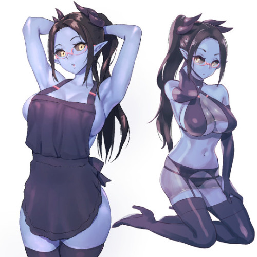 monster-girlzz:Succubus in a ponytail