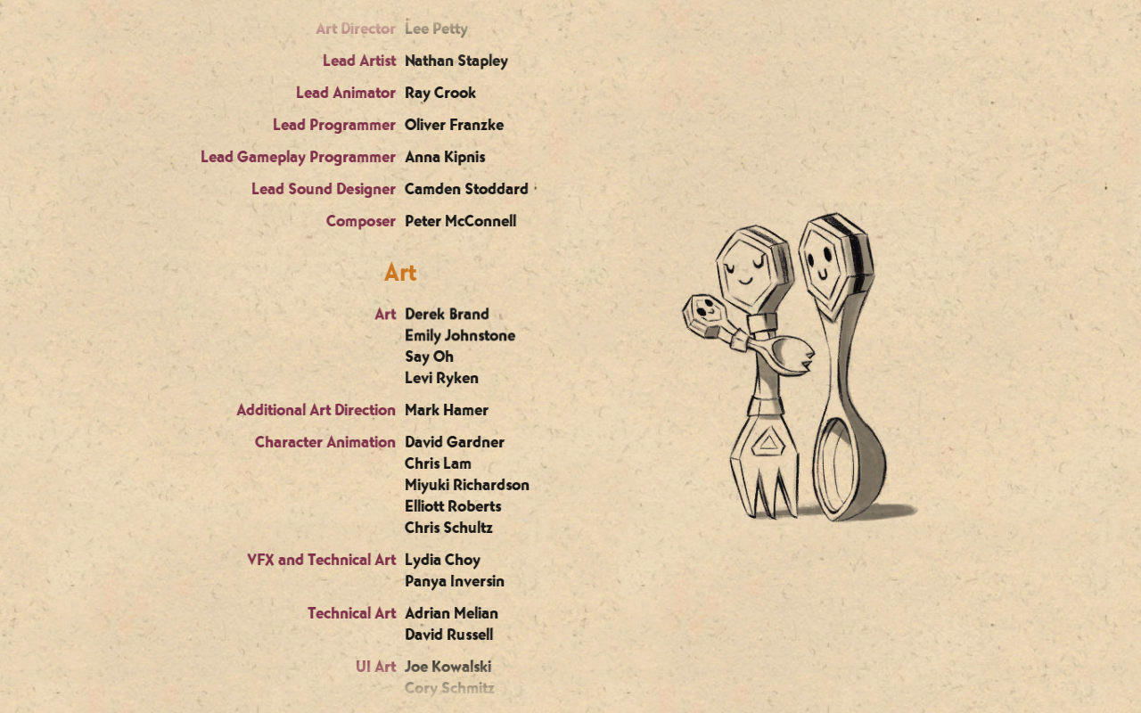 actually-bianca:  i love broken age credits so much    My dorks.My OTP.And their