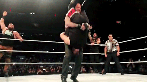 mith-gifs-wrestling - Kevin Owens takes a tombstone piledriver...