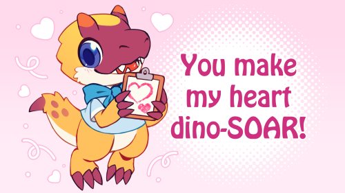 ambertailgames: Happy Valentinesaurus! We’ve made some cute n’ cheesy Amber Isle Valentines cards to