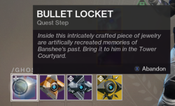 myssthyss: Guardians: Make cough drops for Shaxx, a single sweater sleeve for Asher, earrings for an AI with no body, vexy eggnog for Devrim, a literal lump of Coal for Rahool. Also Guardians: Make Banshee-44 the most incredibly thoughtful gift I’ve