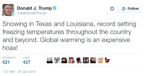 micdotcom:  Trump tried to pretend he never said climate change is a Chinese hoax In 2012, Trump did, in fact, perpetuate the notion that climate change is a hoax created by the Chinese in a tweet. He has since claimed that it was “a joke,” but he