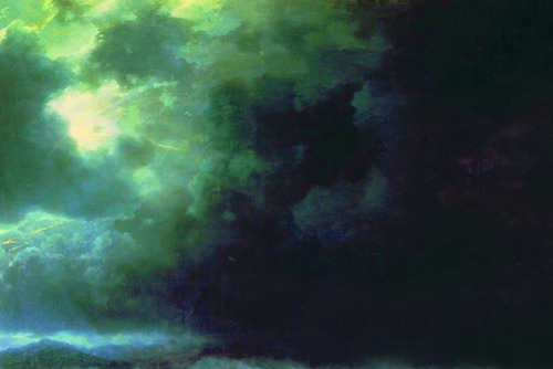 nigra-lux:AIVAZOVSKY, Ivan (1817-1900)Travel of Poseidon by sea, details1894Oil on canvas, 322 x 215