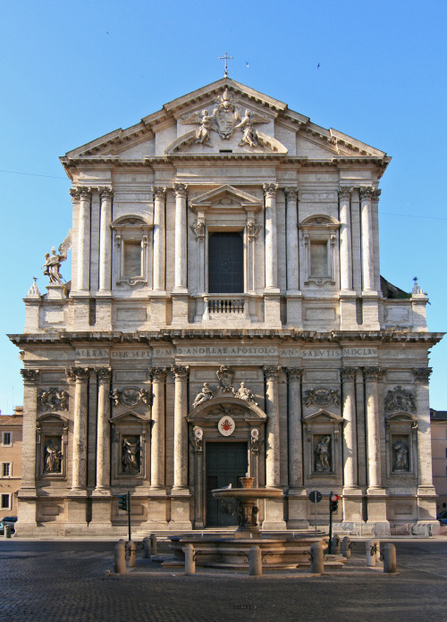 Basilica di Sant'Andrea della Valle, Rome, view of the façade, project by Carlo Rainaldi.