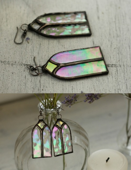 elenamotkrejsa: sosuperawesome: Iridescent Stained Glass Jewelry Kate Sho Factory on Etsy See our #E