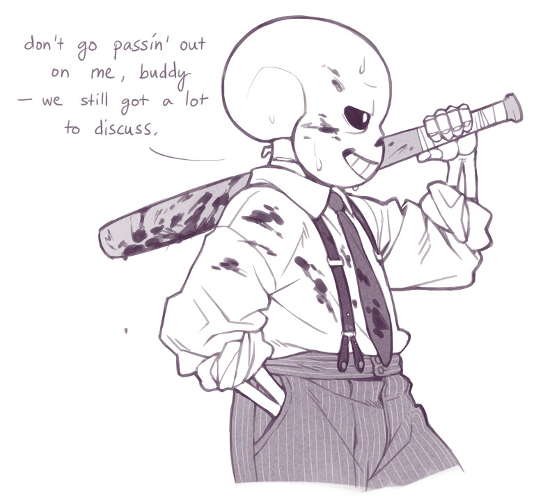 theslowesthnery:  it might seem like mob!sans is always on the receiving end of beatings