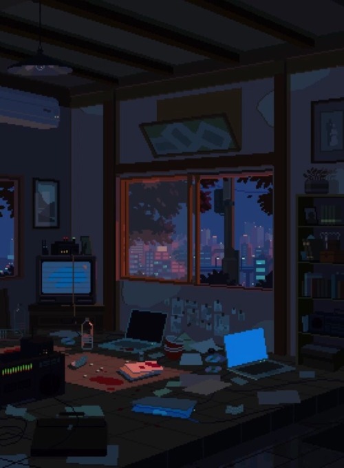 blackbadbeatitudes:animated_cinemagraph + stillthe nightdigital artwork by 8bit