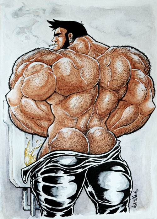 baralust:  Watercolors version of a traditional work I did featuring Harry from my comic Born to be Wild. This limited original artwork it’s in sale NOW to support the upcoming new issue of Sextories#3  http://www.verkami.com/locale/en/projects/12203