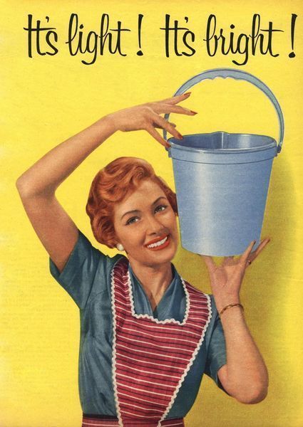 theniftyfifties:  1950s British advertisement for the housewive’s bucket.