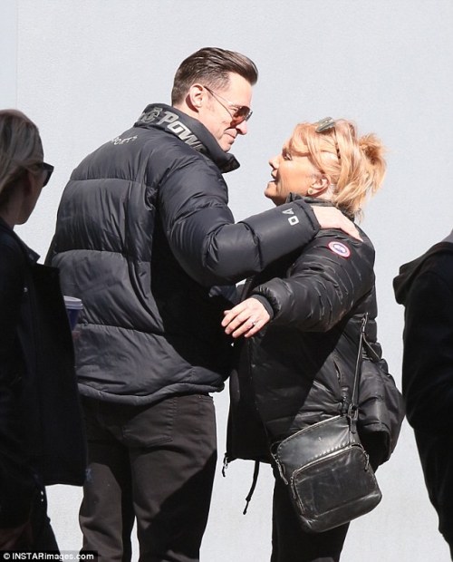 Hugh Jackman and his wife Deborra-lee Furness were spotted in New York City walking their dogs in ma