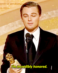 :  Leonardo DiCaprio being honored incredibly