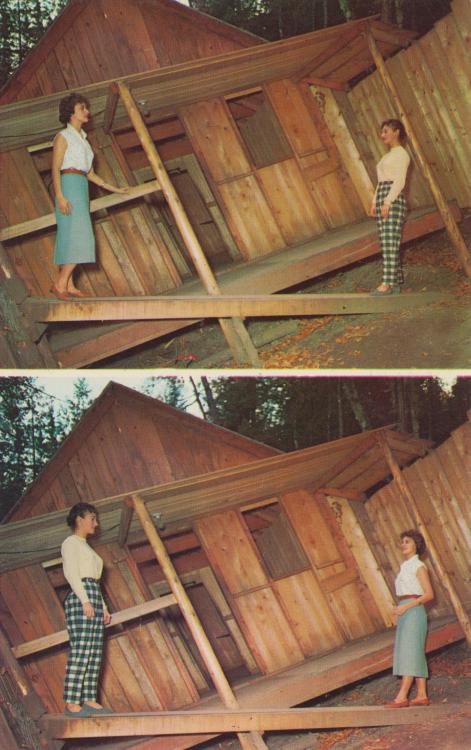 americanguide:THE MYSTERY SPOT - ST. IGNACE, MICHIGAN In the early 1950’s, three surveyors named Cla