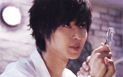 nanakoblaze:‘death note’ drama 2015L and Light + kinky handcuff‘you want to prove your innocence, do