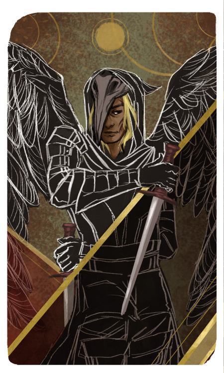 oneuglywitch:A tarot card for Zevran. Gave him the Page of Swords:He is the ideal emissary or ambass