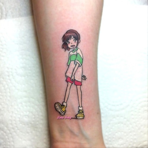fuckyeahtattoos:  The first time I watched Spirited Away, I put the DVD straight back in the player and watched it again. It’s my favourite film of all time and the one thing that made me realise I wanted to pursue a creative career. I’ve been thinking