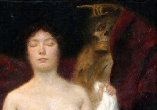Weiblicher Akt mit Tod als Vanitasallegorie (Female Nude with Death as Vanitas Allegory). Hermann BE