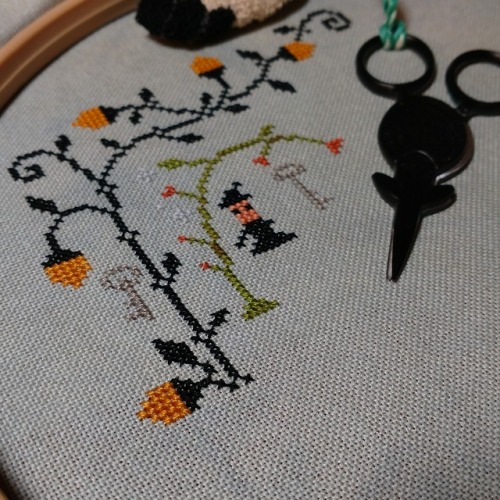 New start&hellip;Black Cat Hollow by Barbara Ana Designs Really enjoying stitching this one!