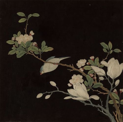 traditional-chinese-art:Anonymous, Qing dynasty (1644-1911) 冊, 絹本設色 Album of Lacquered Silk Painting