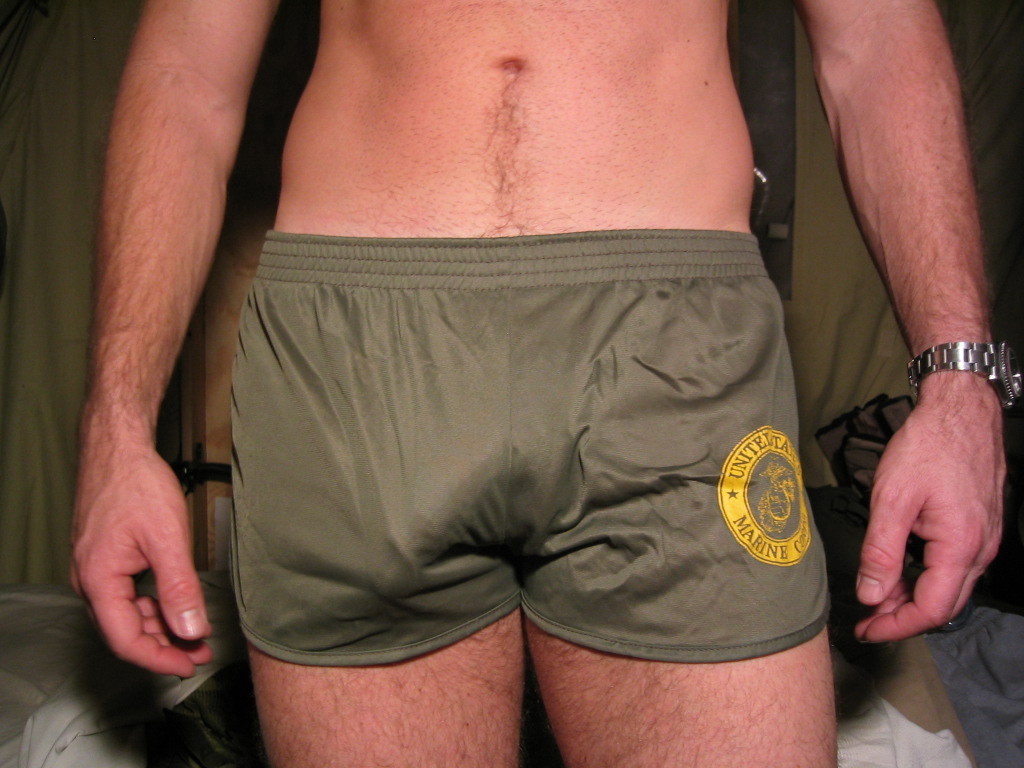 nylonshortslover:  usmcjock:  Me, in Tent B2, Djibouti, 2004  HOT FAVORITE SHORTS!