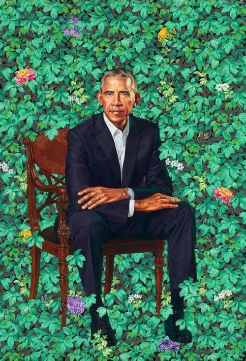 ithelpstodream:The official portraits of Barack and Michelle Obama, by Kehinde Wiley and Amy Sherald