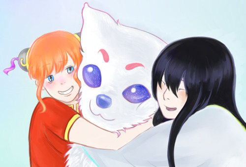 so like. ..  I skechted kagura hugging sadaharu and then I’ve remembered that zura loves fluff