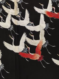 nobrashfestivity:Unknown, Furisode Kimono with a Myriad of Flying Cranes, 1910–1920 
