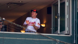 chasingspacey:Kevin Spacey enjoys a bird’s eye view of the game between the Baltimore Orioles and the Toronto Blue Jays. July 14, 2013