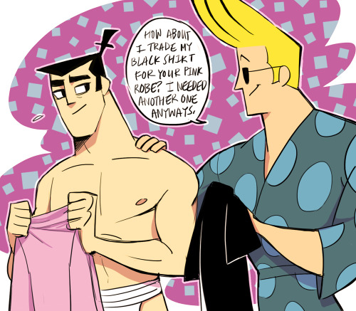 c2ndy2c1d: Samurai Jack &amp; Johnny Bravo “Laundry Day” since nobody else was going