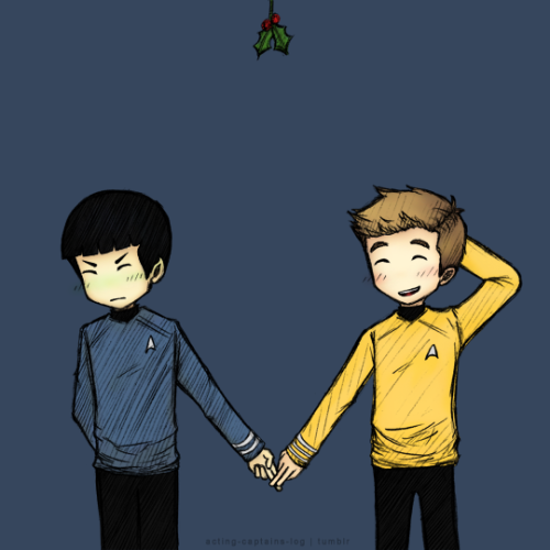 acting-captains-log:Jim: Uh- Spock? What are you-Spock: I have been made aware of a Terran Christmas