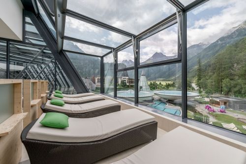 luxuryaccommodations:  AQUA DOME - Austria State-of-the-art contemporary architecture, alpine charm, and genuine Tyrolean hospitality come together at AQUA DOME, an exquisite wellness hotel surrounded by the imposing Ötztal mountains in Austria. Its