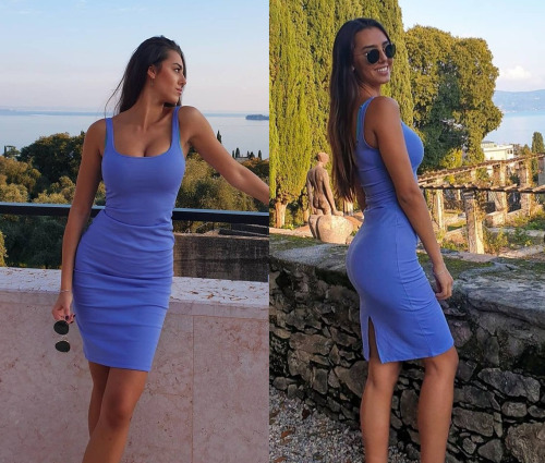 Porn Blue dress photos