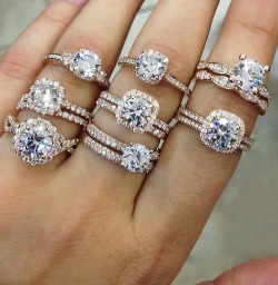 mamavalkyrie:  Lol. These are all CZ. Diamonds emit white light when light reflects off of them, these all are cloudy or emit blue/purple/aqua colors.