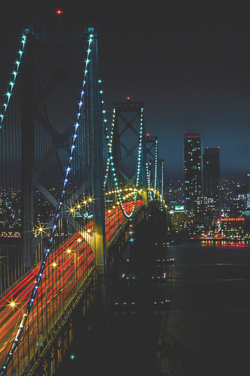 visualechoess - Bay Bridge into the City - by - Nate Vu