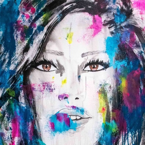 Untitled n°115 girl portrait. Size:90x70cm Acrylic on canvas  Ready to hang  Worldwide shipping 