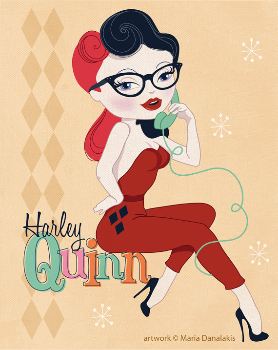 nicoleadrianavalenzuela:  New York-based artist Maria Danalakis created retro pin-up