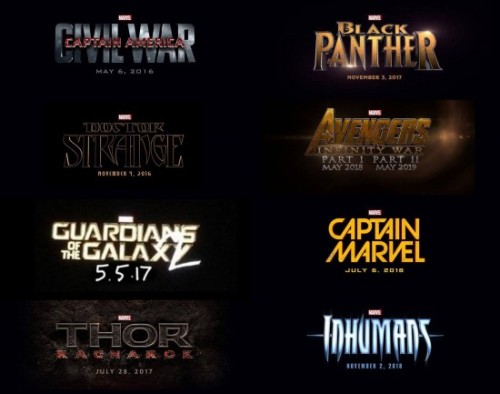 70sscifiart:amazingstoriesmagazine:Marvel has just released the dates and titles of their entire Pha