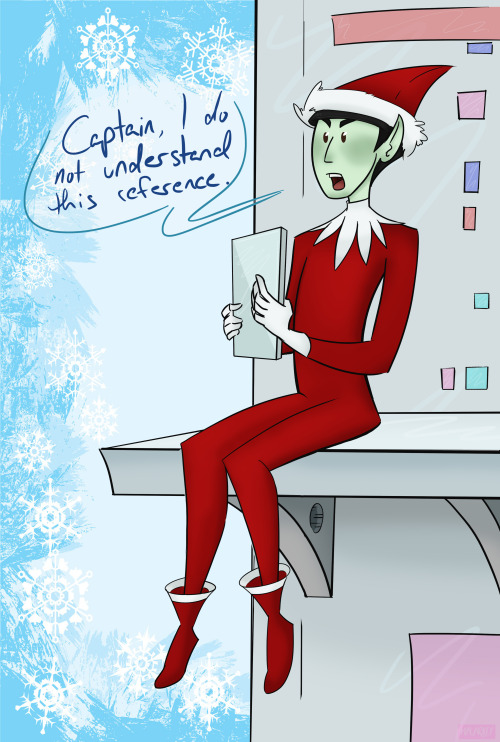 Green elf on a shelf&hellip; Either he shrunk or it’s a huge shelf, you decide. Anything c