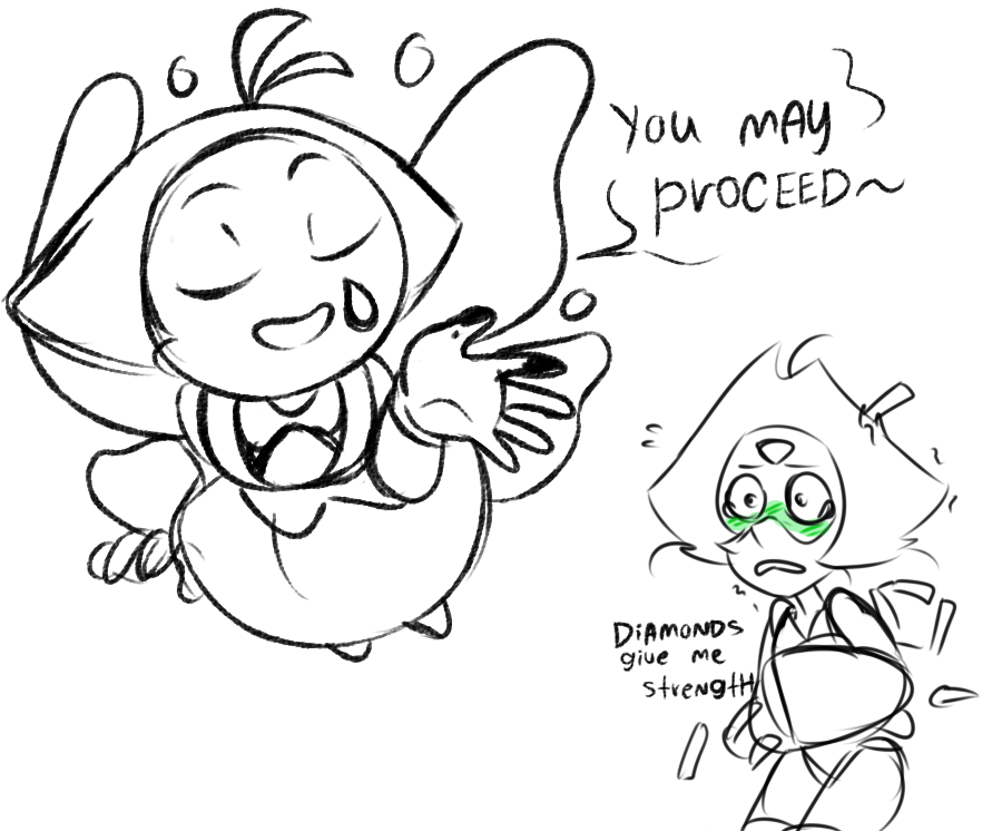 nomidot: You almost tumbled my rocks! Peridot had very intense encounters with Aquamarine