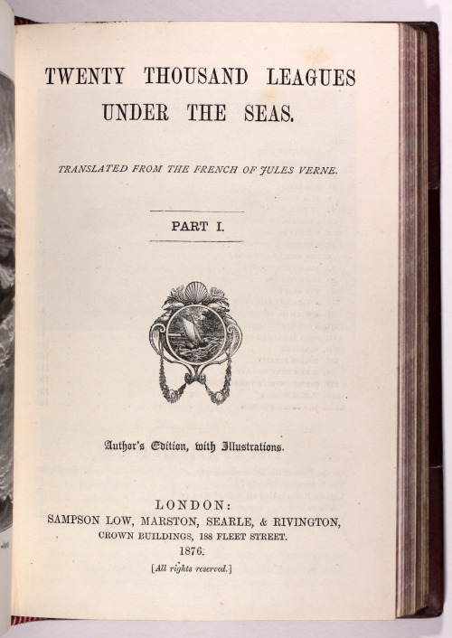 Jules Verne&rsquo;s books Twenty thousand Leagues Under the Sea &amp; The Adventures of Three Englis