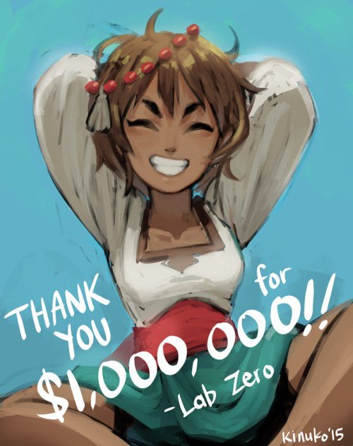 The thank you image I drew when we hit $1m on Indivisible! Yay!