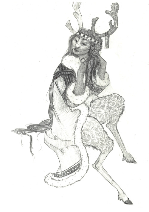 Reindeer Faun WIP- She Is Loosely Based On The Evenks, Indigenous People In Northern Asia And Russia