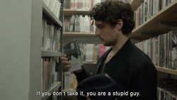 artfilmfan:  Louis Garrel at Criterion when he thinks about getting Persona