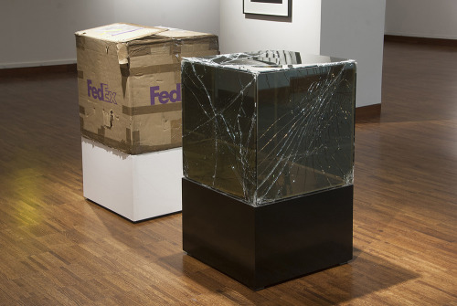 backdoorbride: itscolossal: Artist Walead Beshty Shipped Glass Boxes Inside FedEx Boxes to Produce S