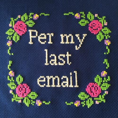 crossstitchworld: Saw this pattern on here and thought it might look good on navy Aida. Gift for a c