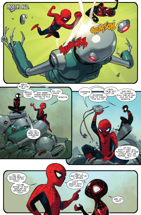 why-i-love-comics:  Spider-Man #2 (2016) written by Brian Michael Bendisart by Sara Pichelli, Gaetano Carlucci, & Justin Ponsor 