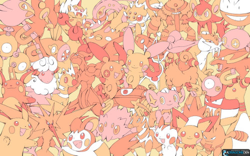 cyberdashie: alliestechnicolordreamcoat: Pokémon Wallpaper by: DragonsDenDA I like how all of