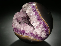 sixpenceee:  Amethyst and quartz sphere that