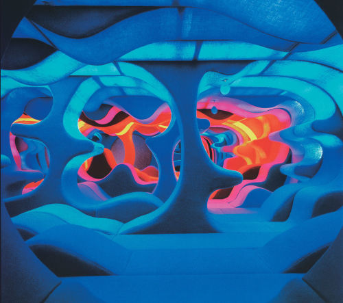 inspirationalselfhelp:  Wall elements (1969, produced by Harlacher)“Phantasy Landscape”, Visiona 2, IMM Köln Möbelmesse/Cologne Furniture Fair / Verner Panton, 1970 