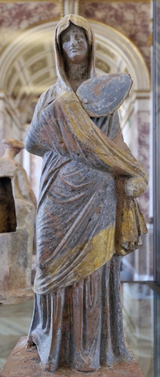 “Lady in Blue” A terracotta statuette of type of the  Large Herculaneum Woman* 330-300 CE* size: 32,